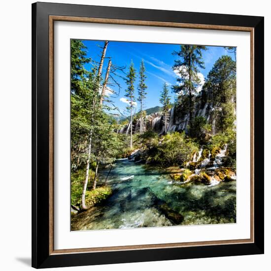 China 10MKm2 Collection - Waterfalls in the Jiuzhaigou National Park-Philippe Hugonnard-Framed Photographic Print