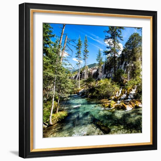 China 10MKm2 Collection - Waterfalls in the Jiuzhaigou National Park-Philippe Hugonnard-Framed Photographic Print