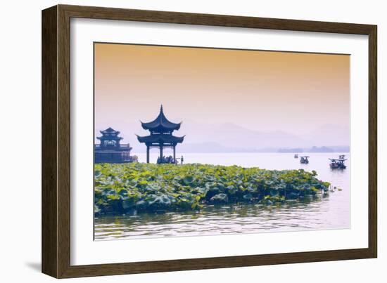 China 10MKm2 Collection - West Lake at sunset-Philippe Hugonnard-Framed Photographic Print