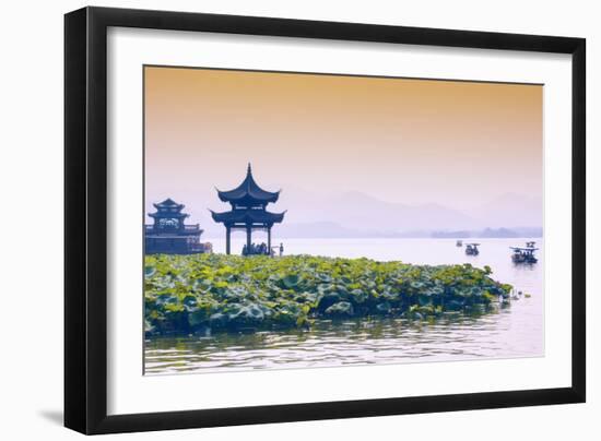 China 10MKm2 Collection - West Lake at sunset-Philippe Hugonnard-Framed Photographic Print