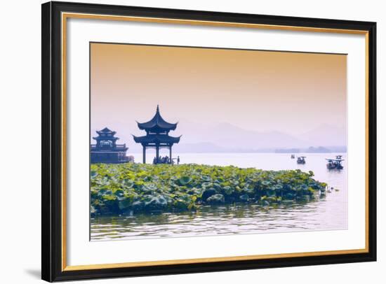 China 10MKm2 Collection - West Lake at sunset-Philippe Hugonnard-Framed Photographic Print