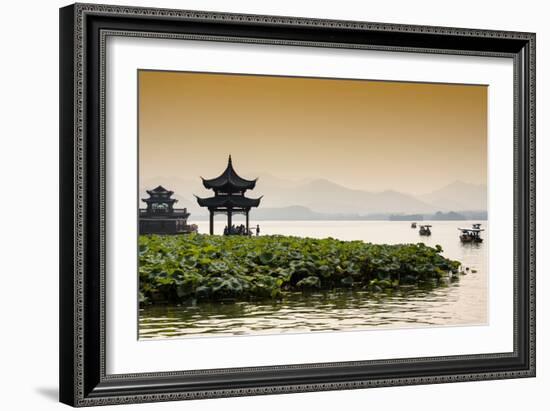 China 10MKm2 Collection - West Lake at sunset-Philippe Hugonnard-Framed Photographic Print