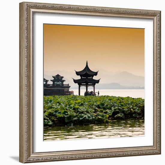 China 10MKm2 Collection - West Lake at sunset-Philippe Hugonnard-Framed Photographic Print