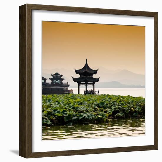 China 10MKm2 Collection - West Lake at sunset-Philippe Hugonnard-Framed Photographic Print