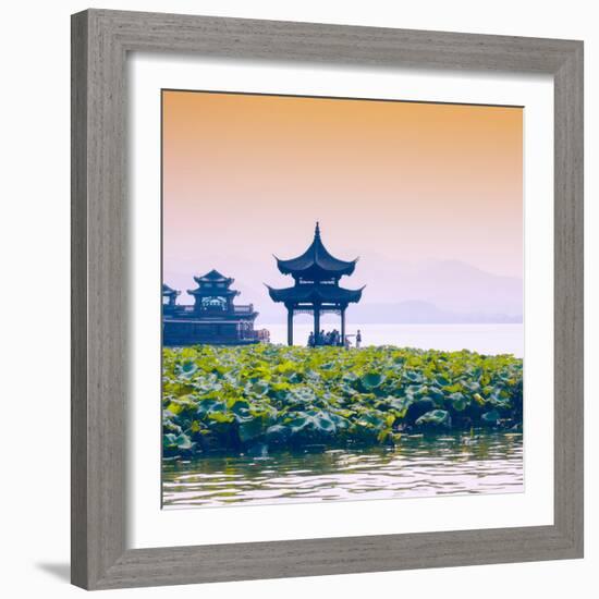 China 10MKm2 Collection - West Lake at sunset-Philippe Hugonnard-Framed Photographic Print