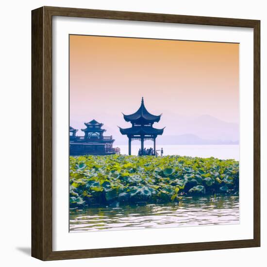 China 10MKm2 Collection - West Lake at sunset-Philippe Hugonnard-Framed Photographic Print