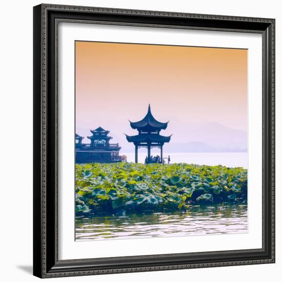 China 10MKm2 Collection - West Lake at sunset-Philippe Hugonnard-Framed Photographic Print
