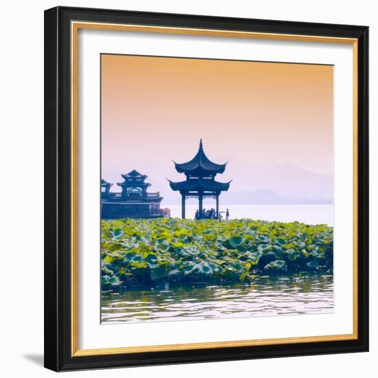 China 10MKm2 Collection - West Lake at sunset-Philippe Hugonnard-Framed Photographic Print