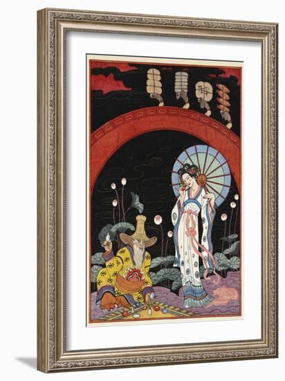 China A woman and a maker of perfume-Georges Barbier-Framed Giclee Print