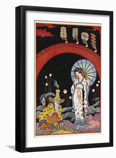 China A woman and a maker of perfume-Georges Barbier-Framed Giclee Print