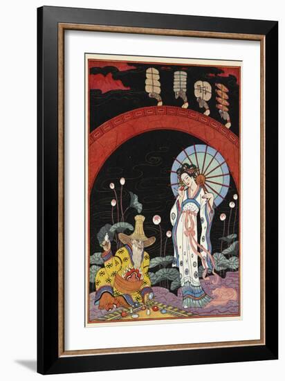 China A woman and a maker of perfume-Georges Barbier-Framed Giclee Print
