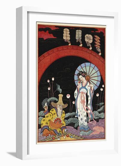 China A woman and a maker of perfume-Georges Barbier-Framed Giclee Print