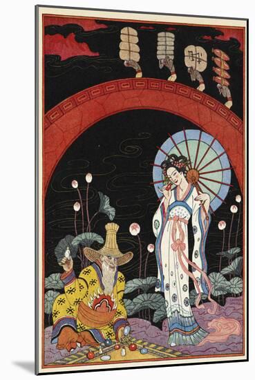 China A woman and a maker of perfume-Georges Barbier-Mounted Giclee Print