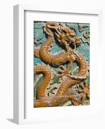 China, Beijing, Xicheng District, Behai Park, Detail of the Nine Dragon Screen-Walter Bibikow-Framed Photographic Print