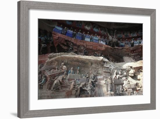 China, Chongqing, Dazu County, Dazu Rock Carvings with Stone Sculptures at Mount Baoding-null-Framed Giclee Print