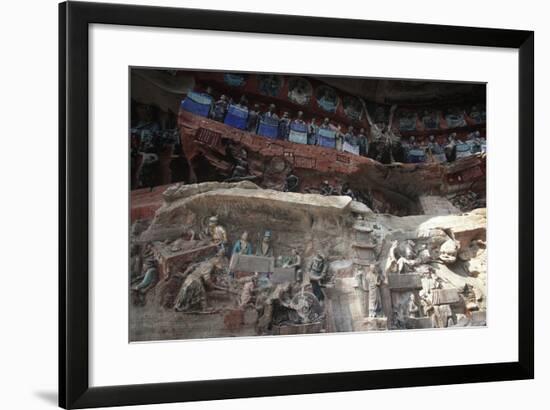 China, Chongqing, Dazu County, Dazu Rock Carvings with Stone Sculptures at Mount Baoding-null-Framed Giclee Print