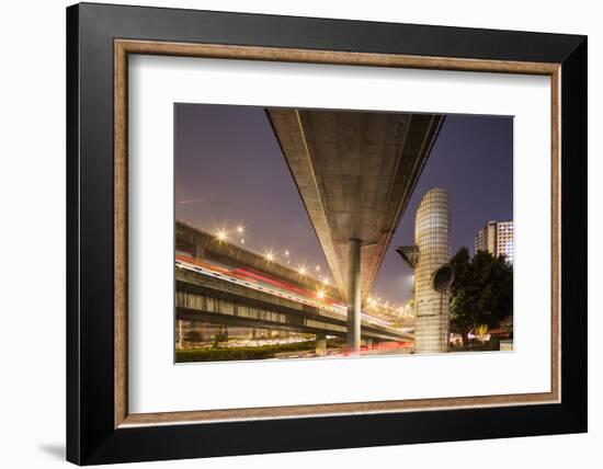 China, Chongqing, Overhead Expressways on Autumn Evening-Paul Souders-Framed Photographic Print