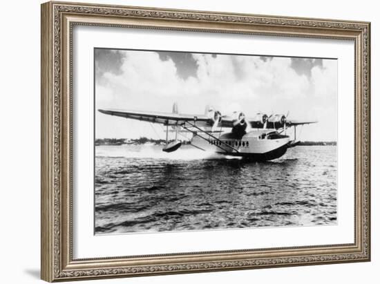 China Clipper flying out of Miami, Fl Photograph - Miami, FL-Lantern Press-Framed Art Print