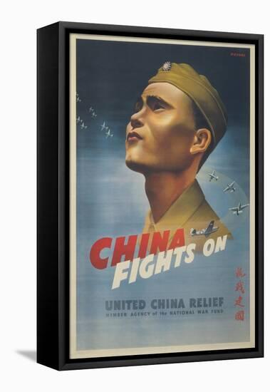 China Fights On-null-Framed Stretched Canvas