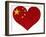 China Flag Heart Shape Textured-jpldesigns-Framed Art Print