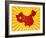 China Flag In Map Silhouette Illustration-jpldesigns-Framed Art Print