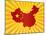 China Flag In Map Silhouette Illustration-jpldesigns-Mounted Art Print
