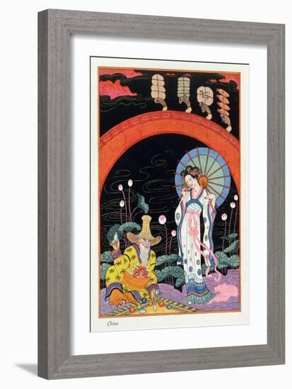 China, from "The Art of Perfume," Published 1912-Georges Barbier-Framed Giclee Print