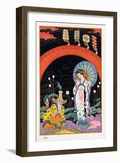 China, from "The Art of Perfume," Published 1912-Georges Barbier-Framed Giclee Print