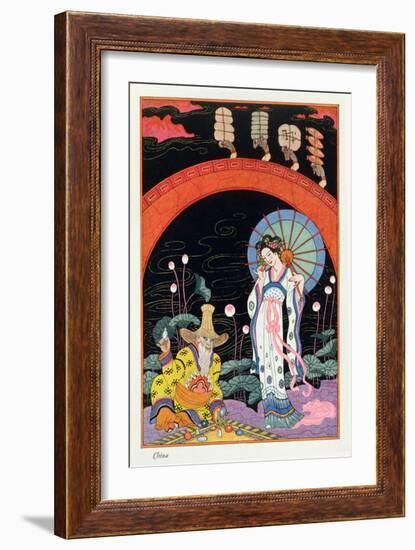 China, from "The Art of Perfume," Published 1912-Georges Barbier-Framed Giclee Print