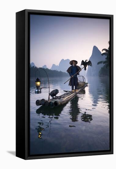 China, Guanxi, Yangshuo. Old Chinese Fisherman-Matteo Colombo-Framed Premier Image Canvas