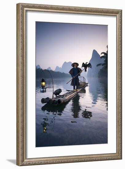 China, Guanxi, Yangshuo. Old Chinese Fisherman-Matteo Colombo-Framed Photographic Print