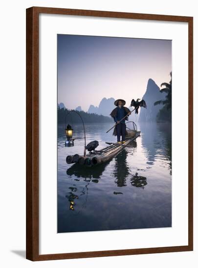 China, Guanxi, Yangshuo. Old Chinese Fisherman-Matteo Colombo-Framed Photographic Print