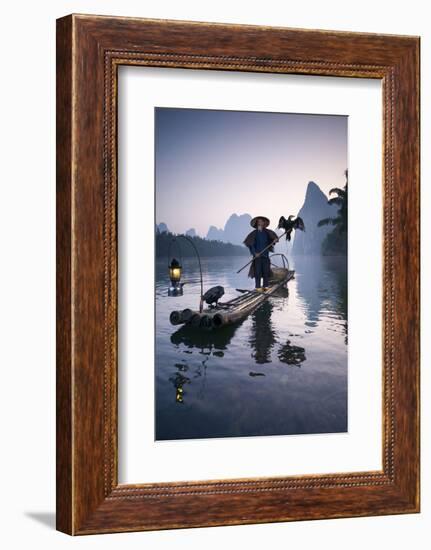 China, Guanxi, Yangshuo. Old Chinese Fisherman-Matteo Colombo-Framed Photographic Print