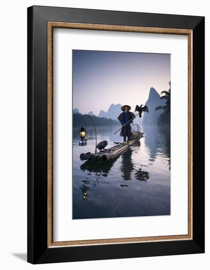 China, Guanxi, Yangshuo. Old Chinese Fisherman-Matteo Colombo-Framed Photographic Print