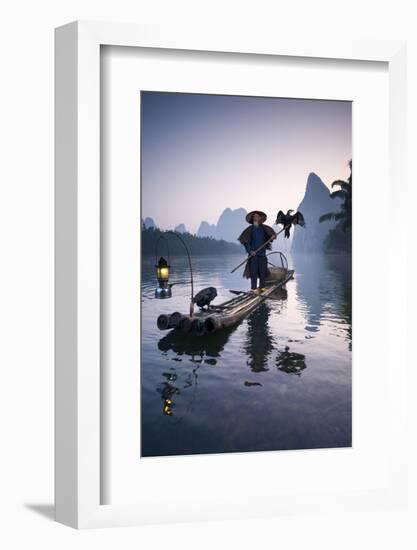 China, Guanxi, Yangshuo. Old Chinese Fisherman-Matteo Colombo-Framed Photographic Print