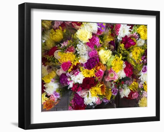 China, Hong Kong. Flower market on the street.-Terry Eggers-Framed Photographic Print