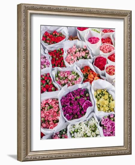 China, Hong Kong. Flower market.-Julie Eggers-Framed Photographic Print