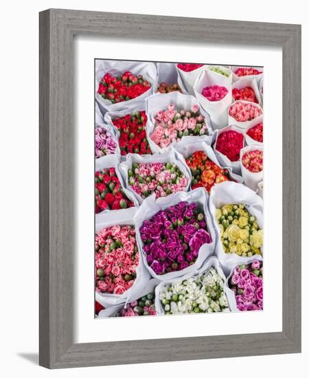 China, Hong Kong. Flower market.-Julie Eggers-Framed Photographic Print