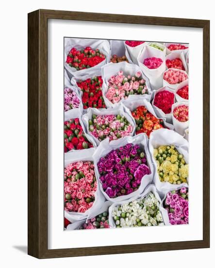 China, Hong Kong. Flower market.-Julie Eggers-Framed Photographic Print