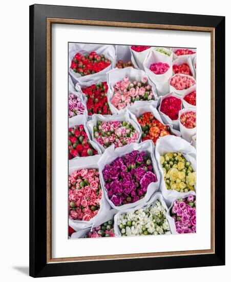 China, Hong Kong. Flower market.-Julie Eggers-Framed Photographic Print