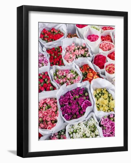 China, Hong Kong. Flower market.-Julie Eggers-Framed Photographic Print