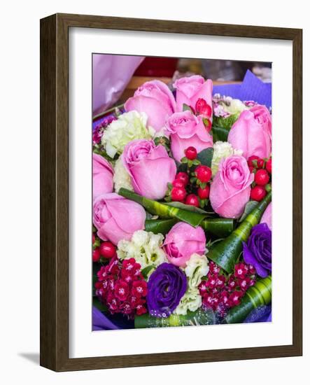 China, Hong Kong. Flower market.-Julie Eggers-Framed Photographic Print