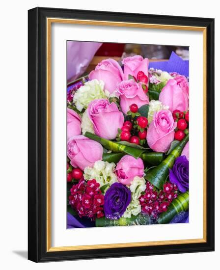 China, Hong Kong. Flower market.-Julie Eggers-Framed Photographic Print