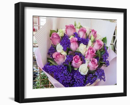 China, Hong Kong. Flower market.-Julie Eggers-Framed Photographic Print