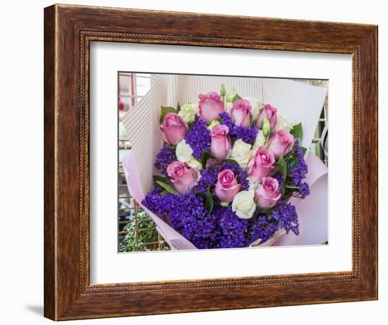 China, Hong Kong. Flower market.-Julie Eggers-Framed Photographic Print