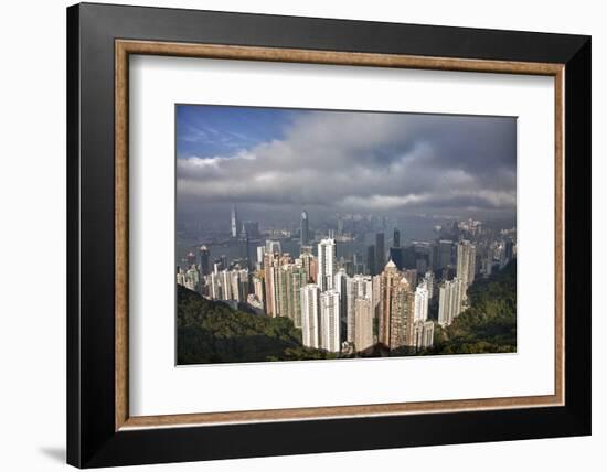 China, Hong Kong, View of Downtown Area from the Peak Viewing Area-Terry Eggers-Framed Photographic Print