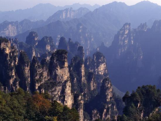 China Hunan Province Zhangjiajie National Forest Park Pillars Rising From Forest Photographic Print Keren Su Art Com China Hunan Province Zhangjiajie National Forest Park Pillars Rising From Forest Photographic Print Keren Su Art Com