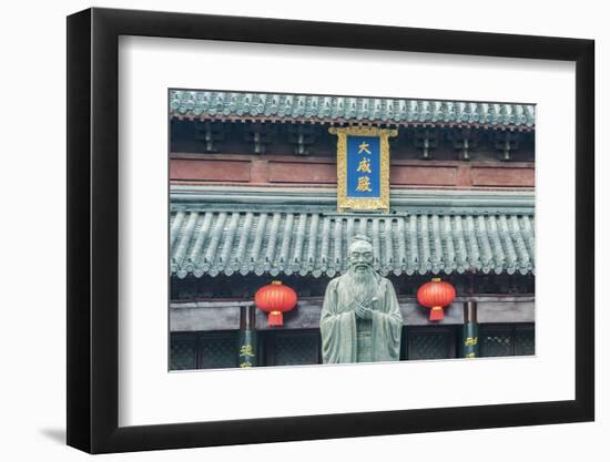China, Jiangsu, Nanjing. Confucius Temple. This is the largest statue of Confucius in China.-Rob Tilley-Framed Photographic Print