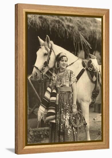 China Poblana in Native Garb with Horse, Mexico-null-Framed Stretched Canvas