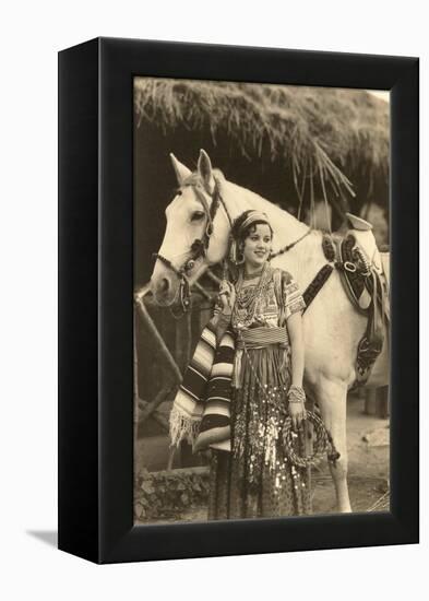 China Poblana in Native Garb with Horse, Mexico-null-Framed Stretched Canvas